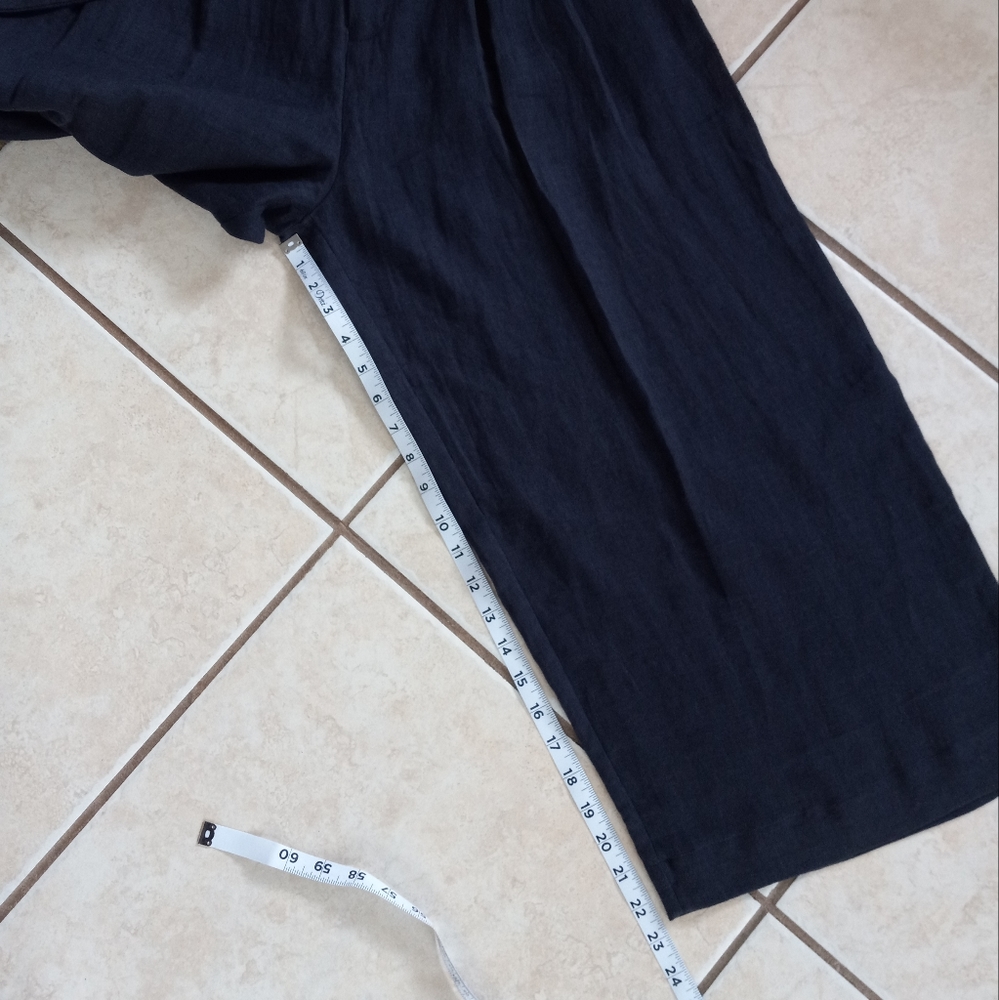 7115 By Szeki Pleated Linen Trouser Wide Leg Culotte S - Picture 15 of 16